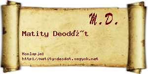 Matity Deodát névjegykártya